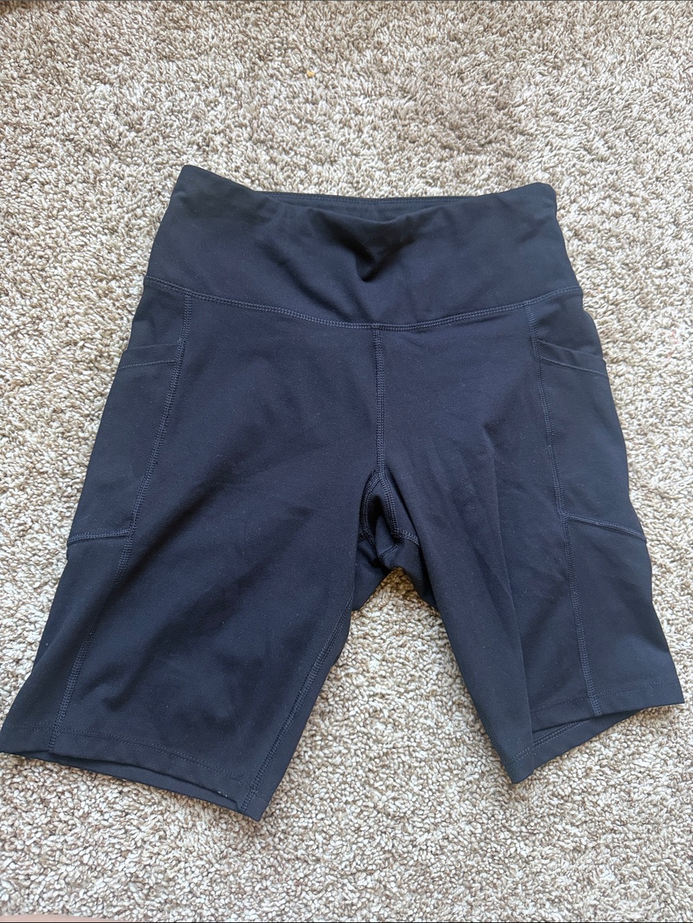 Calvin Klein Black High-Rise Bike Shorts with Side Pockets